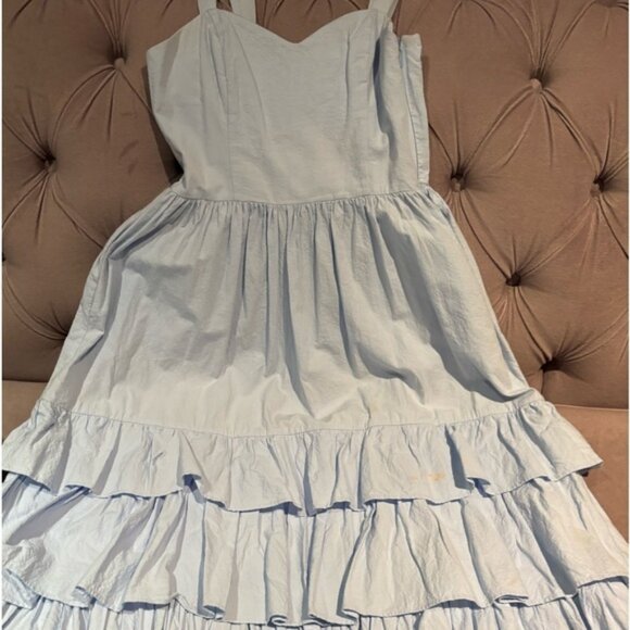 H&M Sky Blue Summer Tiered Dress In Size 2 - Picture 1 of 5